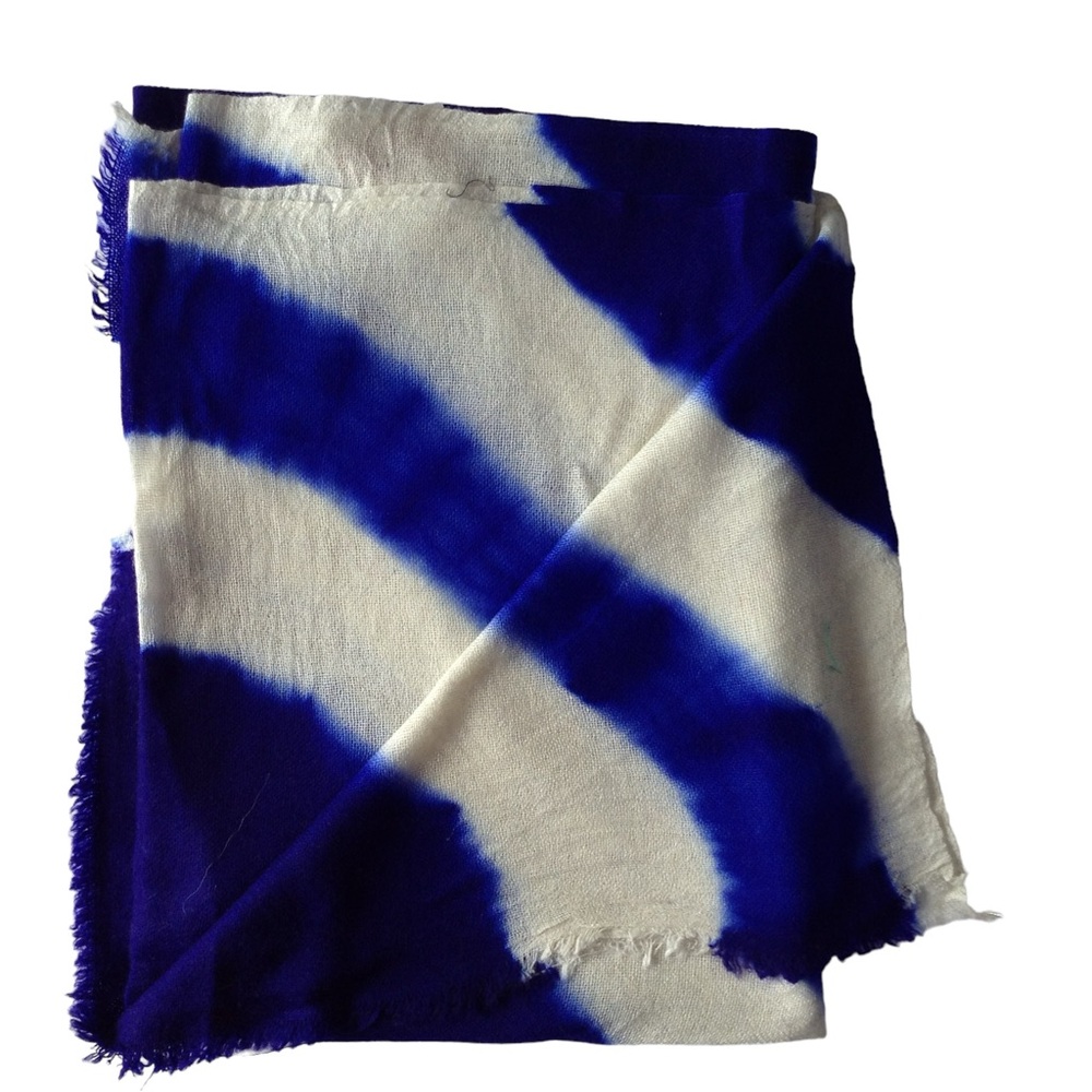Blue & White Gauze Pashmina-Cotton-Wool Ombre-70*200